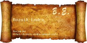Bozsik Endre névjegykártya